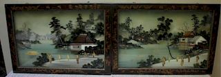 Pair of Mixed Media Chinese Landscape Paintings.