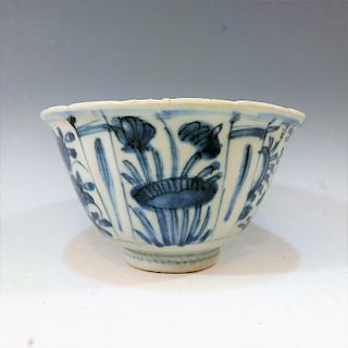 CHINESE ANTIQUE BLUE WHITE BOWL - MING WANLI PERIOD
