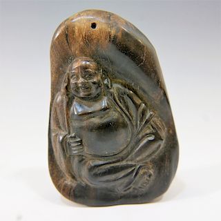 CHINESE ANTIQUE CARVED CHENGXIANG WOOD PENDANT