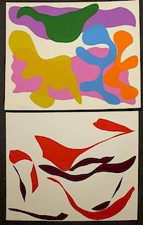 PARKER, Ray. Two Abstract Lithographs.