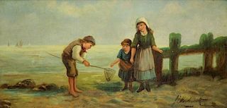 WARDLEWORTH, Jack L. Oil on Canvas. Fishing on the