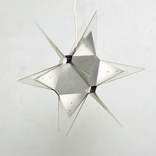 Mid-Century Modern Aluminium and Plexiglass Moravian Star Pendant Lamp, 1960s