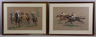 MALESPINA, Louis F. Pair of Horse Racing Scenes.