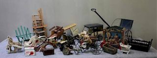 Misc Vintage Doll Furniture and Toy Lot.