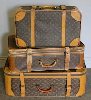 3 Louis Vuitton Soft Sided Suitcases.