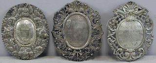 SILVER. Lot of 3 Very Early Silver Plaques.