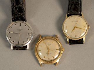 Three vintage wristwatches to include Bulova, Benrus, and  Eterna Matic 1000.