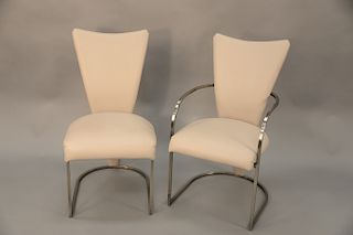 Set of eight Milo Baughman style dining chairs, Design Institute of America, ht. 37 in.