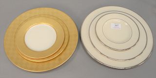Two porcelain dinner sets to include a 60 piece Lenox "Montclair" porcelain dinner service and a 49 piece Fitz and Floyd "Carre d'or...