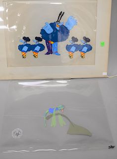 Two piece lot to include The Blue Meanies from The Beatles animated film, The Yellow Submarine, 12 1/2" x 16" and 11" x 15".