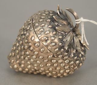 Piergulhao silver strawberry, troy ounces: 4.5. ht. 2 3/4". Provenance: An Estate from 5th Avenue, New York;
