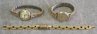 JEWELRY. 14kt Gold Ladies Watch Grouping.