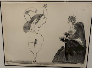 Pablo Picasso (1881-1973), lithograph, "Danseuse Espangnole et la Duegne," 11.6.60 VII, pencil numbered #172/500. Sheet size 16 1/4"...