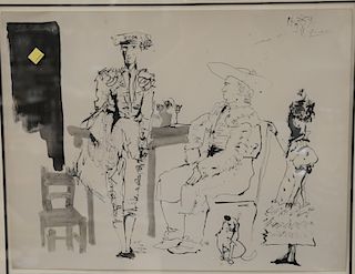 Pablo Picasso (1881-1973), lithograph, "Torreros," 14.7.59 II, pencil numbered lower left #172/500. Sheet size 16 1/4" x 21"