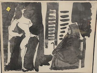 Pablo Picasso (1881-1973), lithograph, "Fille nu et Vielle Femme," 17.6.60, pencil numbered #172/500. Sheet size 16 1/4" x 21"