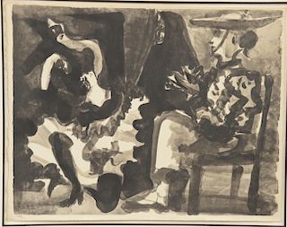 Pablo Picasso (1881-1973), lithograph, "Danseuse et Picador," 7.6.60, pencil numbered #172/500. Sheet size 16 1/4" x 21"
