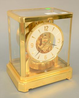 Jaeger - LeCoultre Atmos clock with brass case. Ht. 9 1/4 in., Wd. 7 1/2 in.