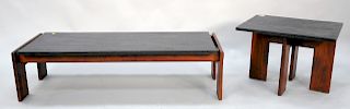Brutalist Adrian Pearsall coffee table and side table by Craft Associates. coffee table ht. 15 in., top: 22" x 58". side table ht. 2...