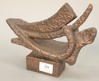 Moshe Ziffer (1902 - 1989) bronze sculpture, untitled abstract, signed "Ziffer." ht. 7 1/2 in., lg. 9 1/2 in.