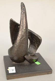 Moshe Ziffer (1902 - 1989) bronze sculpture, untitled abstract, signed "Ziffer." ht. 11 in.