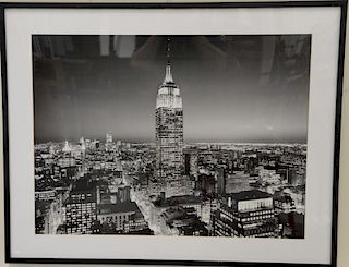 Three large framed photographs/prints to include photograph landscape signed Marcie Kregar; C-print NYC Empire State Building, unsig...