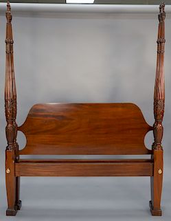 Council queen size mahogany tall four post bed. Ht. 86 in.