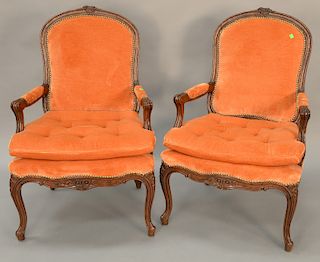 Pair of French style bergeres.