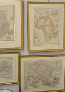 Group of six Johnson's colored maps to include Vermont, New Hampshire, Massachusetts, Rhode Island and Connecticut, New England grou...