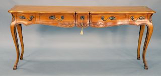 Louis XV style hall table, ht. 33 1/2 in., top: 17" x 77".