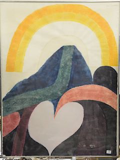 Carol Summers (1925 - 2016), water color on paper, untitled abstract, signed top right Carol Summers. 49" x 37 1/2".