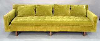 Edward Wormley for Dunbar Avocado Tuxedo sofa, with original Dunbar upholstery. length 93 inches.
