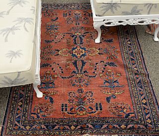Two Oriental throw rugs, 2' x 3' and 4' x 5'.