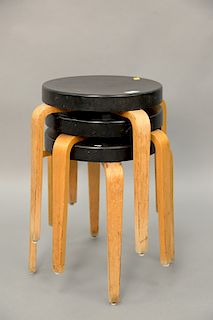 Set of three stacking Thonet stools, ht. 18 in., dia. 14 in., Provenance: An Estate from 5th Avenue, New York