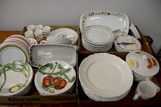 Four tray lots of porcelain and china to include porcelaine De Paris France, vegetable plates, Villeroy and Boch "manoir" plates Ros...