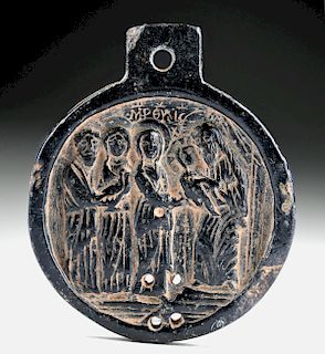 Coptic Steatite Medallion - Presentation of Jesus
