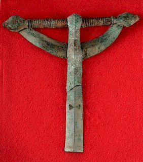 Framed Huge Baltic Viking Bronze Crossbow Fibula