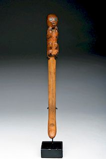 Proto-Nazca Wood Drug Spoon - Anthropomorphic Figure