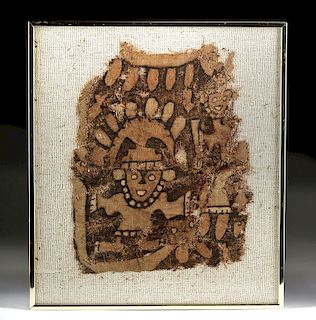 Chimu Painted Textile Fragment - Abstract Figures