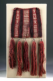 Inca Polychrome Textile Coca Bag w/ Tassels