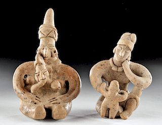 Lot of 2 Colima Terracotta Maternal Figures