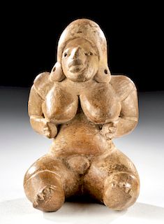 Fine Huastec Pottery Seated Female Venus Figure