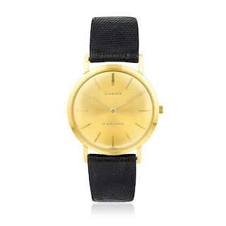 Juvenia Gold Movement Dress Watch in 18K Gold