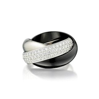 Cartier Diamond Ceramic Trinity Ring