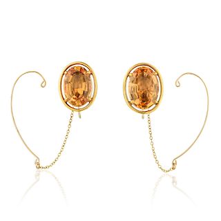 A Pair of Topaz Earclips