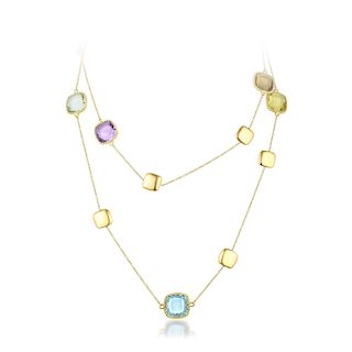 Marco Bicego Multi-Colored Gemstone Long Chain Necklace