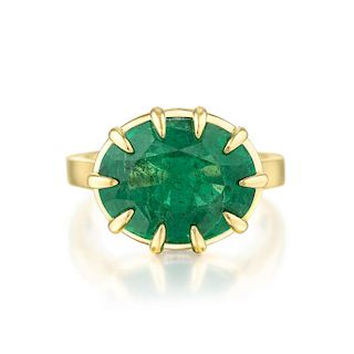 A 6.30-Carat Zambian Emerald Ring