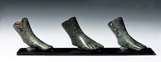 Set of 3 Roman Bronze Furniture Feet