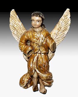 19th C. Mexican Wooden Santo - Angel