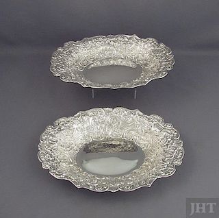 Pair of Victorian Sterling Silver Dessert Dishes