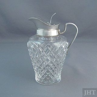 American Sterling Silver and Glass Syrup Jug